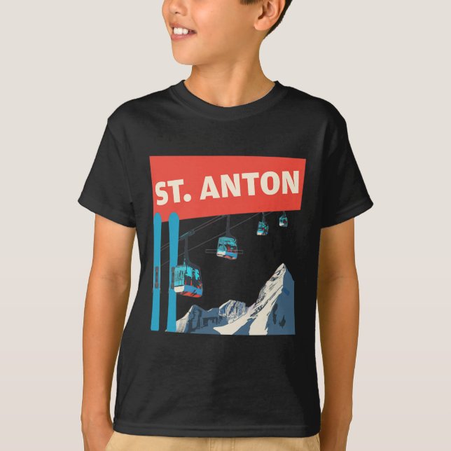 T-shirt Ski à St. Anton - Retro St. Anton Ski  (Devant)
