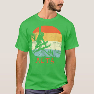 T-shirt Ski Alta, Utah Vintage Retro Ski