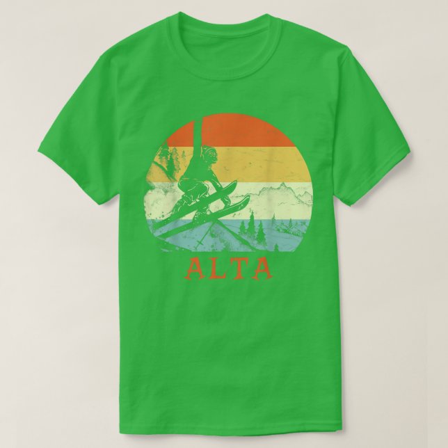 T-shirt Ski Alta, Utah Vintage Retro Snow (Design devant)