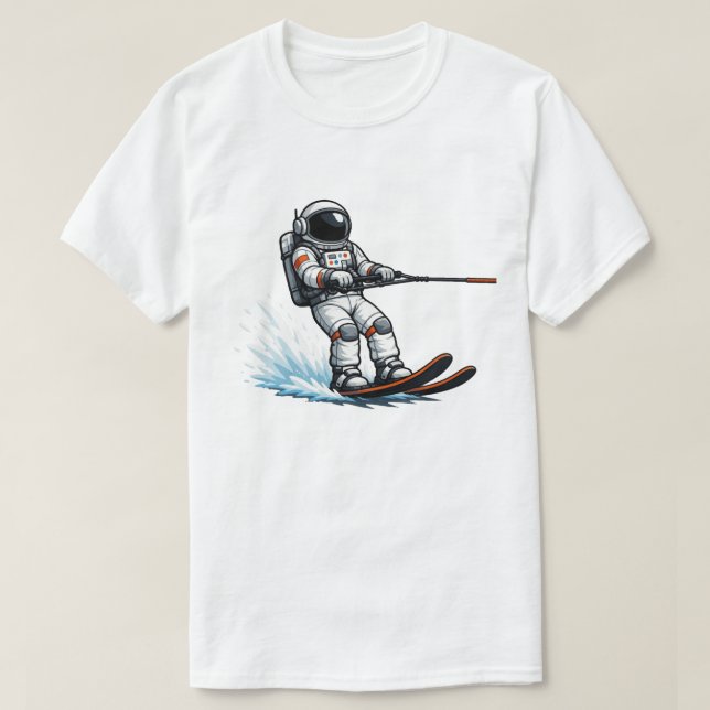 T-shirt Ski aquatique d'astronaute (Design devant)
