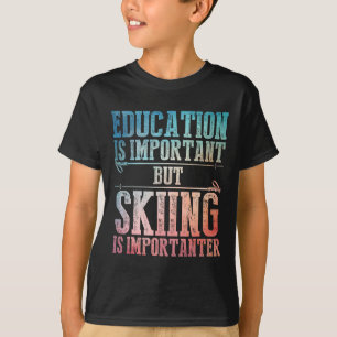 T-shirt Ski Art Pour Hommes Femmes Enfants Sport D'Hiver L