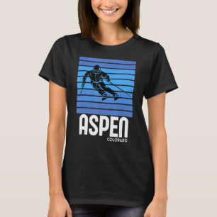 T-shirt Ski Aspen Colorado Sports d'hiver Vintage Retro Sk