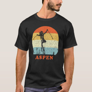 T-shirt Ski Aspen Colorado Vintage Retro Snow Ski Vacances