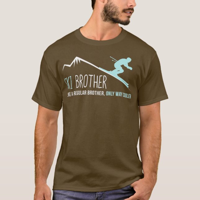 T-shirt Ski Brother Funny Mignonne cadeau de ski d'hiver (Devant)