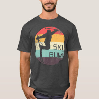 T-shirt Ski Bum Skier Trick Silhouette les années 70 Vinta