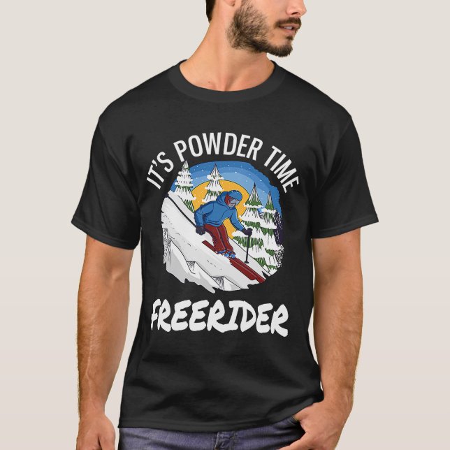T-shirt Ski c'est poudrière Freerider Freeride 2 (Devant)