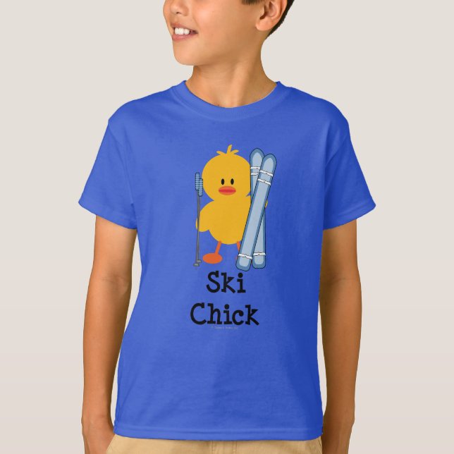T-shirt Ski Chick Kids Tee - shirt biologique (Devant)