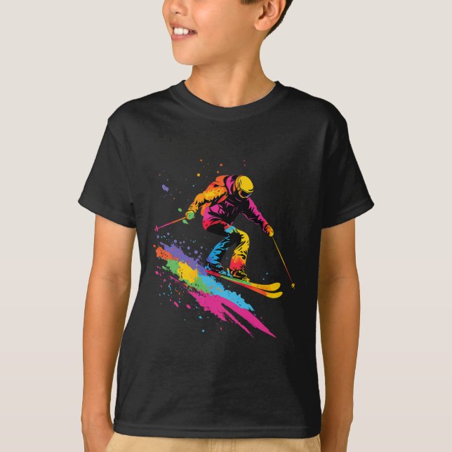 T-shirt Ski coloré (Devant)