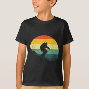 T-shirt Ski cool pour hommes femmes rétro ski neige skieur