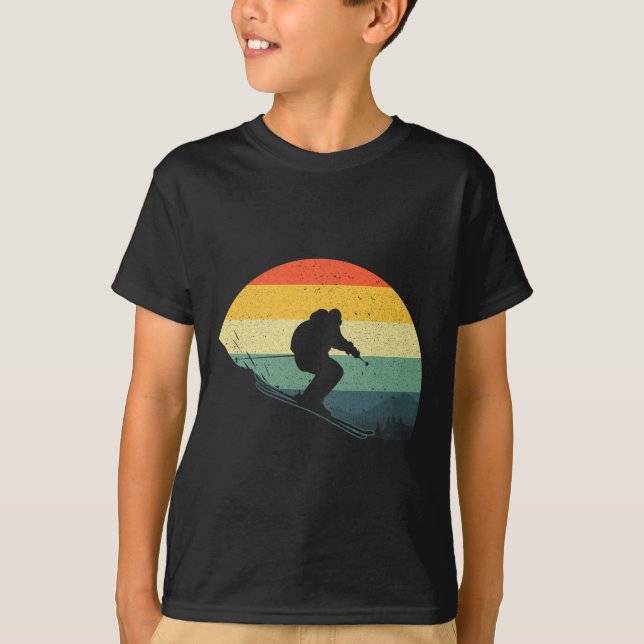 T-shirt Ski cool Pour Hommes Femmes Ski Rétro Ski Snow Ski (Devant)