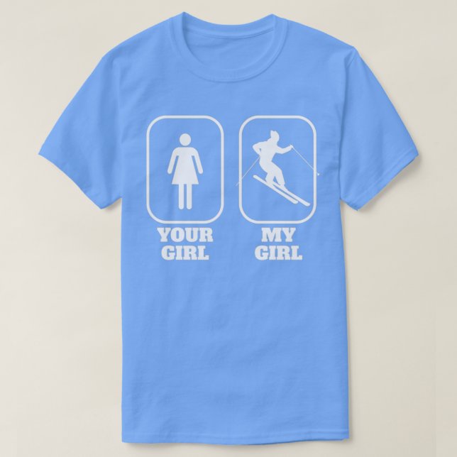 T-shirt Ski Couple Relation Amour Cadeau (Design devant)