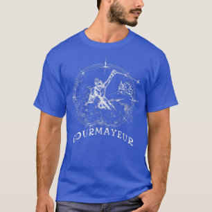 T-shirt Ski Courmayeur, Italy Vintage Snow Skiing Vacation