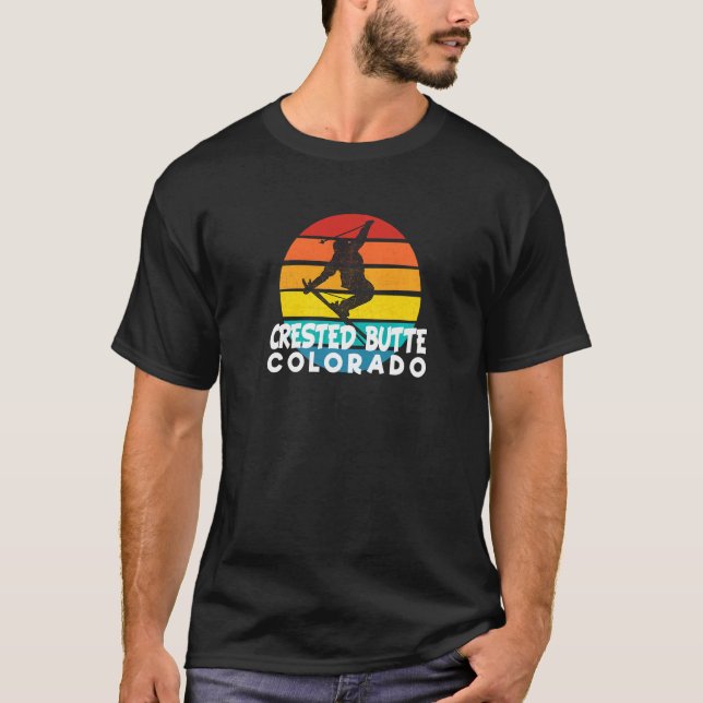 T-shirt Ski Crested Butte les années 70 80s Throwback Cres (Devant)