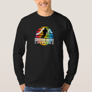 T-shirt Ski Crested Butte Retro Vintage soleil Cool Creste