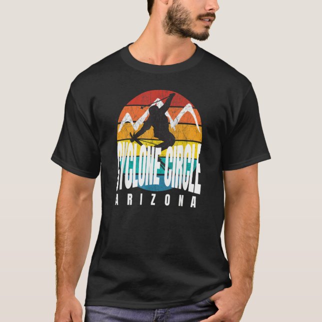 T-shirt Ski Cyclone Circle Rad Ski Jumper Retro Sunset Cyc (Devant)