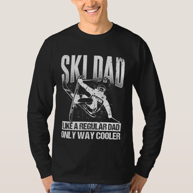 T-shirt Ski Dad Cool Dad Best Dad Mountains Skiing Winters (Devant)