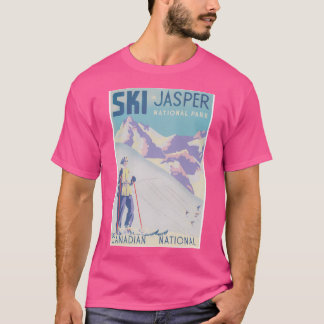 T-shirt Ski Dans Parc National Jasper Canada Ski Tra Vinta