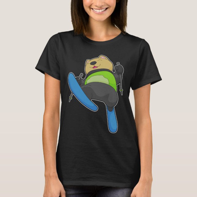 T-shirt Ski de Cat Sports d'hiver (Devant)