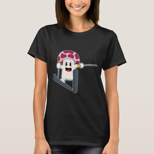 T-shirt Ski de champignons Sports d'hiver (Devant)