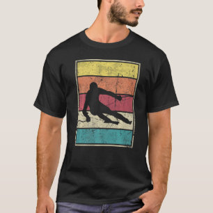 T-shirt Ski De Descente Vintage Rétro Avec Stripes Classiq
