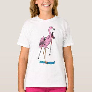 T-shirt Ski de Flamant rose