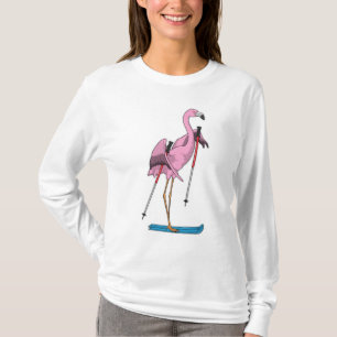 T-shirt Ski de Flamant rose