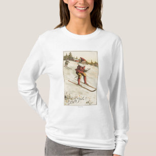 T-shirt Ski de GreetingSanta de Noël