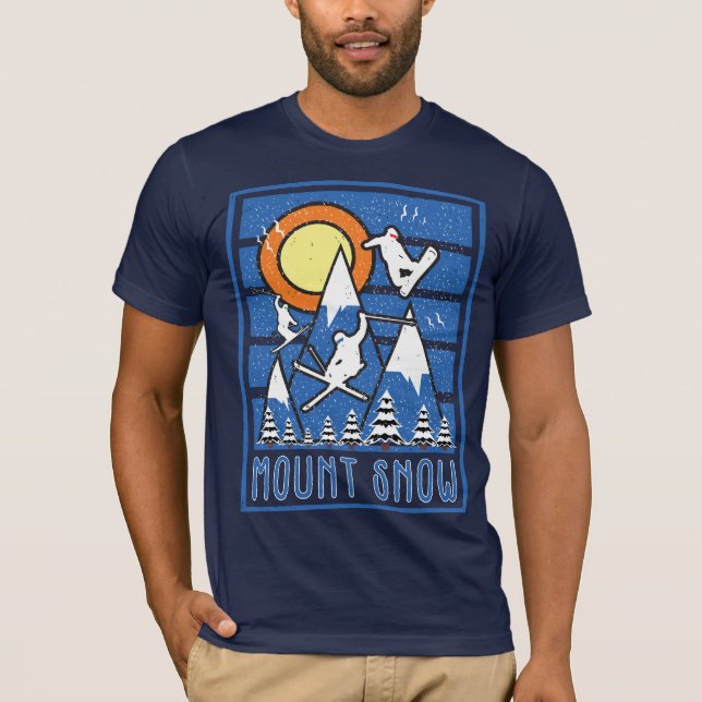 T-shirt Ski de neige du Mont Retro (Devant)