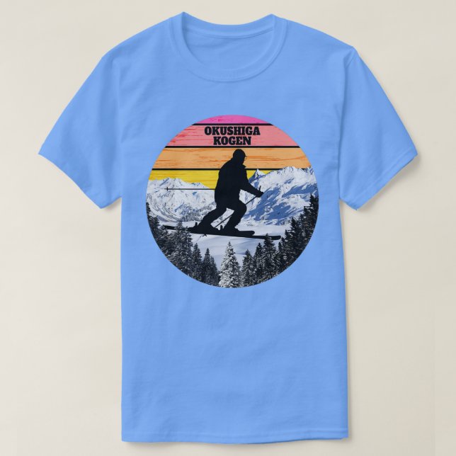 T-shirt Ski De Neige Okushiga Kogen Ski Fields Honshu Isla (Design devant)