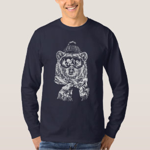 T-shirt Ski De Neige Voyage Ski Funny Ski Bear Hiver