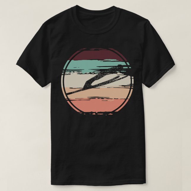 T-shirt Ski de saut Retro (Design devant)