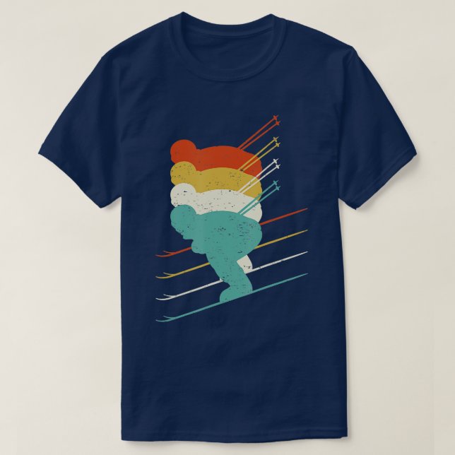 T-shirt Ski de ski Vintage de Retro (Design devant)