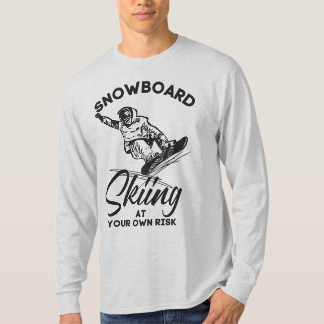 T-shirt Ski De Snowboard À Vos Risques (Devant)