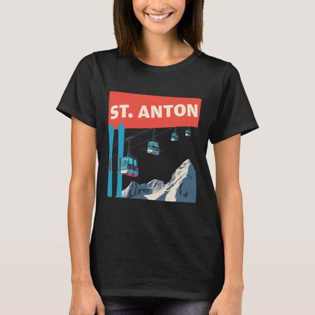 T-shirt Ski de St. Anton - Rétro St. Anton Ski  (Devant)