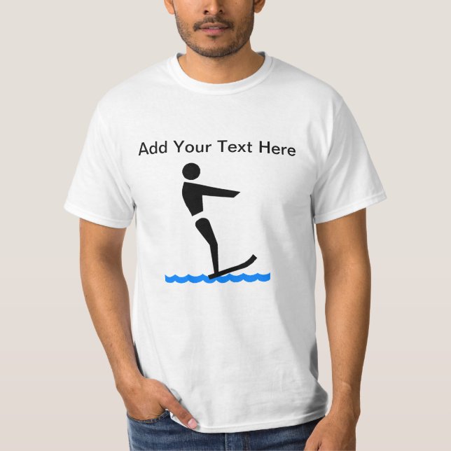 T-shirt Ski d'eau fait sur commande (Devant)