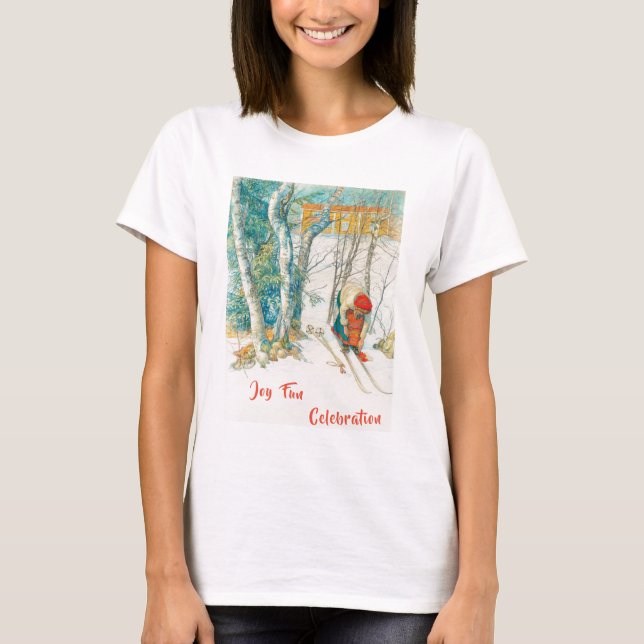 T-shirt Ski d'hiver par Carl Larsson (Devant)