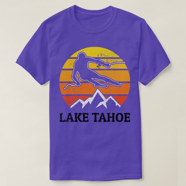 T-shirt Ski du lac Tahoe Retro (Design devant)