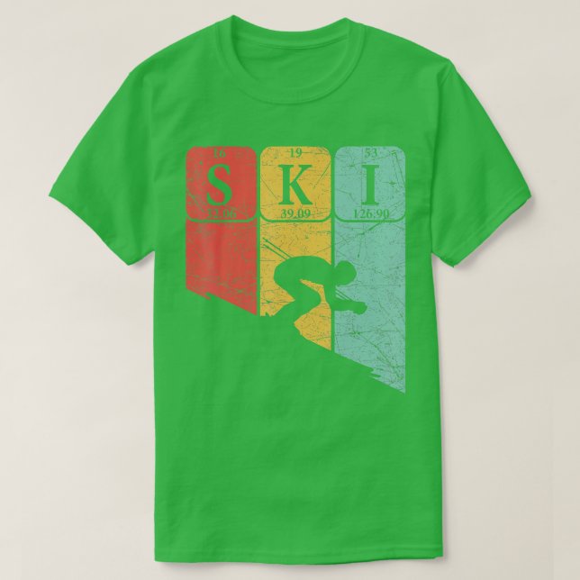 T-shirt Ski Éléments périodiques Skier Nerd Vintage (Design devant)
