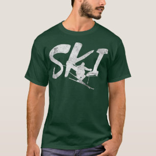T-shirt Ski en détresse Ski sports de neige Skis amoureux 