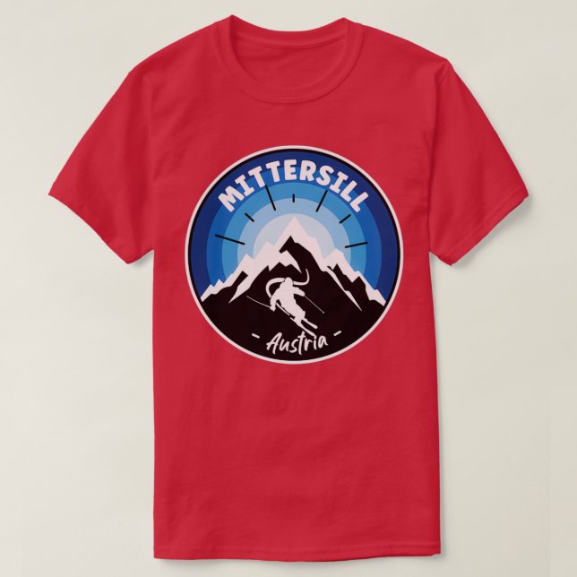 T-shirt Ski En Mittersill Autriche Bleu (Design devant)
