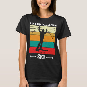 T-shirt Ski est nécessaire vitamine ski hiver neige