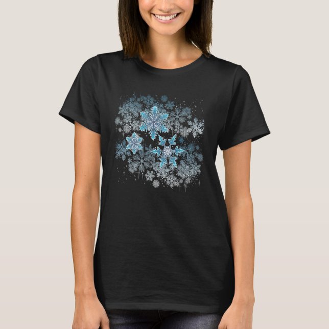 T-shirt Ski Et Snowboard I Snowflake (Devant)