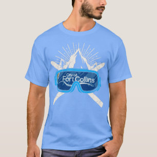 T-shirt Ski Fort Collins Colorado Drapeau Ski Sport d'hive