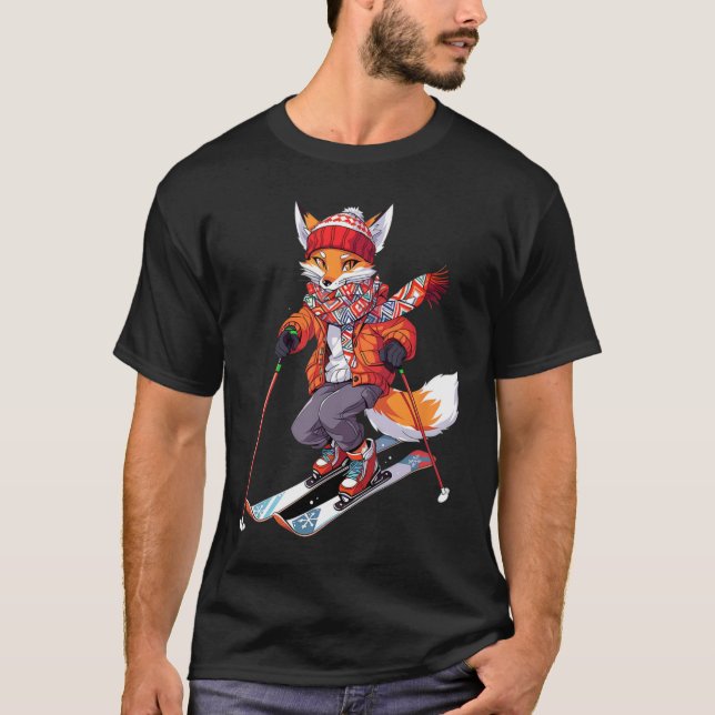 T-shirt Ski Fox Skier Ski Ski Hiver Neige 1 (Devant)