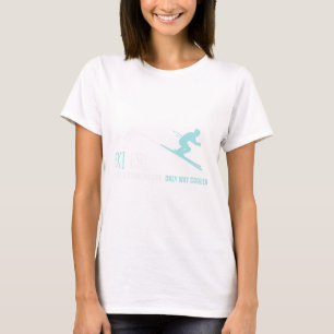 T-shirt Ski Girl Like A Regular Girl Funny Mignonne Ski D'