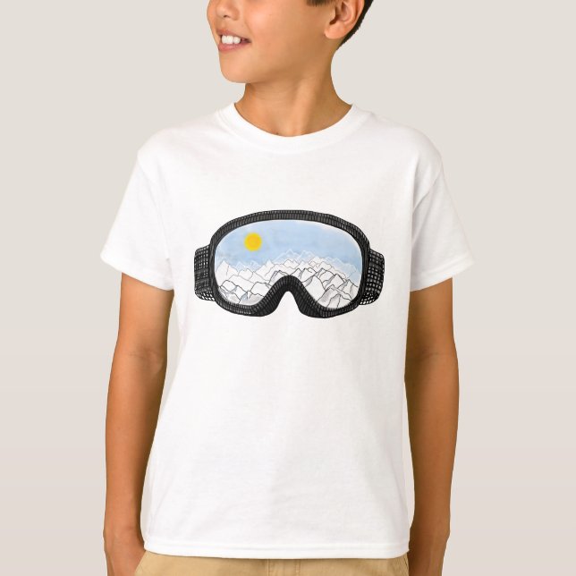 T-shirt Ski Goggles Mountain View Illustration (Devant)
