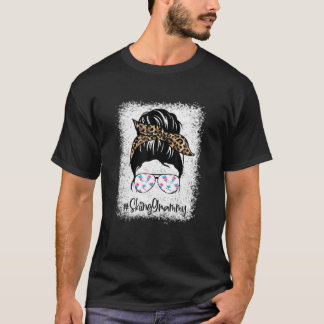 T-shirt Ski Grammy Messy Cheveux Bun Leopard Femme Mère