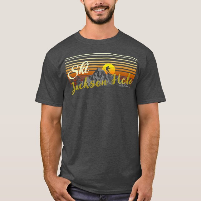 T-shirt Ski Jackson Hole ski vintage (Devant)