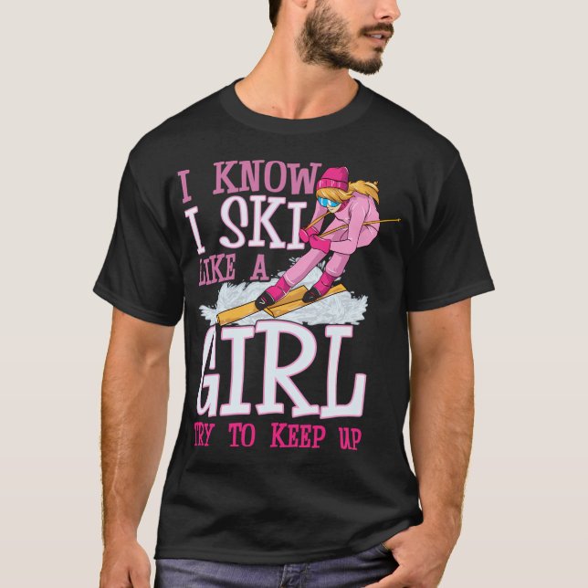 T-shirt Ski Je Ski Comme Un Essai De Continuer À Skier (Devant)