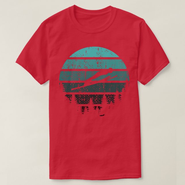 T-shirt Ski Jumper Ski Jumping Retro (Design devant)